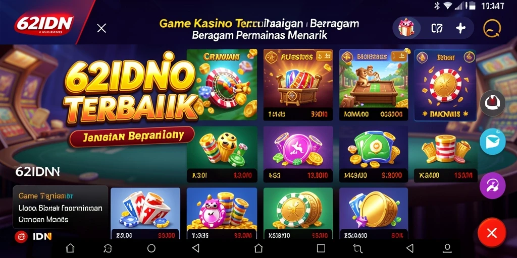 Screenshot gameplay 62IDN menampilkan permainan kasino yang seru dan interaktif.