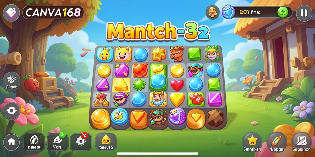 Gambaran gameplay seru CANVA168 dalam aksi match-3.