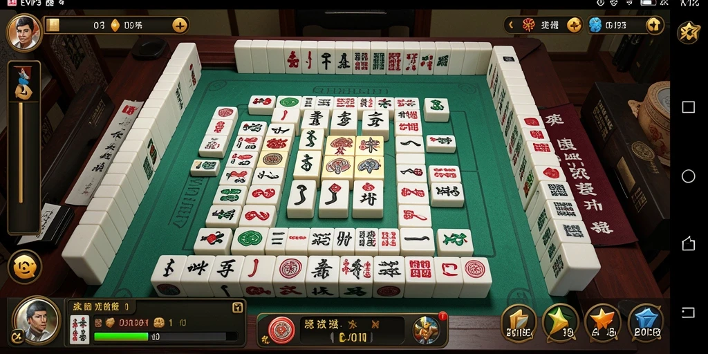 Tampilan menarik dari gameplay Mahjong dalam EVIP3.