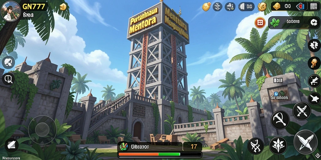 Screenshot gameplay GN777 menunjukkan aksi seru Tower Defense.
