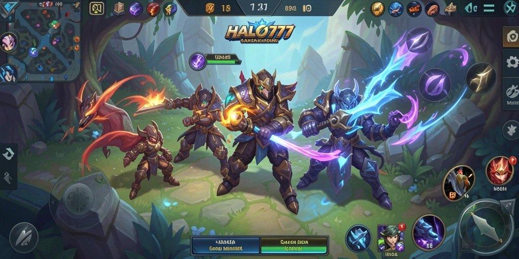 Tampilan gameplay HALO777 yang menarik dengan aksi MOBA yang intens.