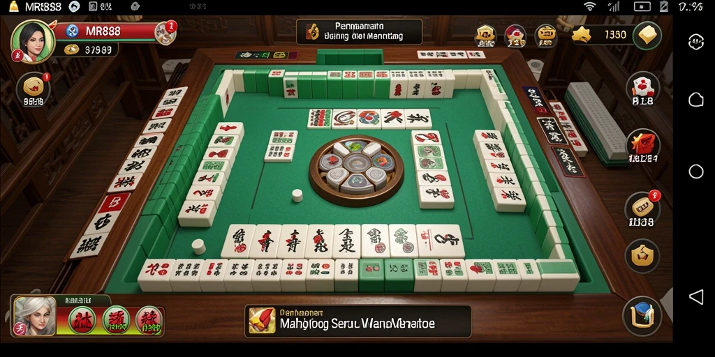 Tampilan gameplay menarik dari MR888 dengan papan Mahjong yang berwarna-warni.