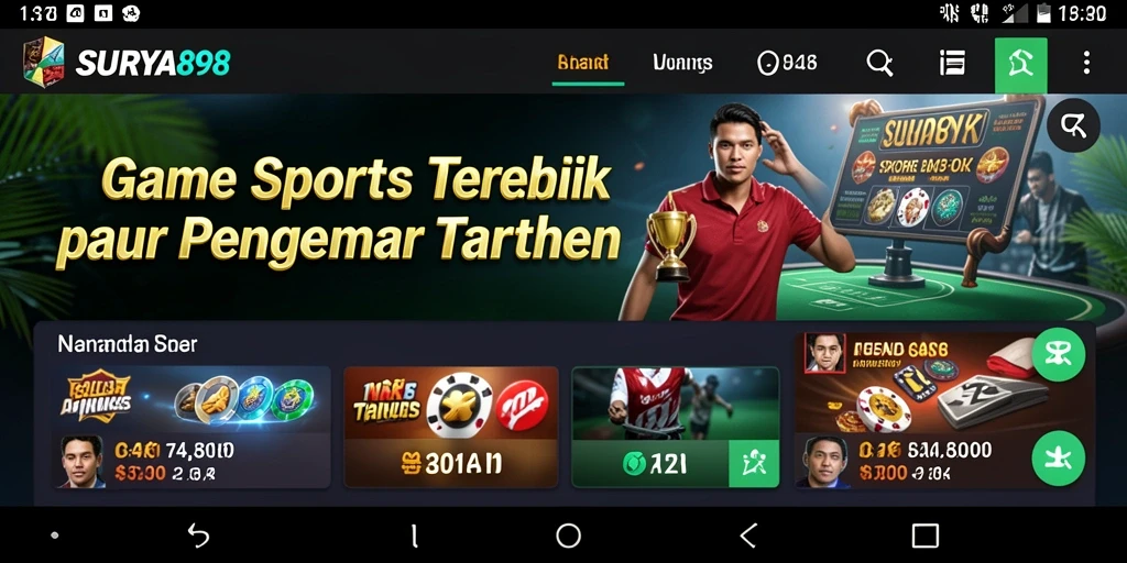 Tampilan antarmuka menarik dari gameplay Sportsbook SURYA898.