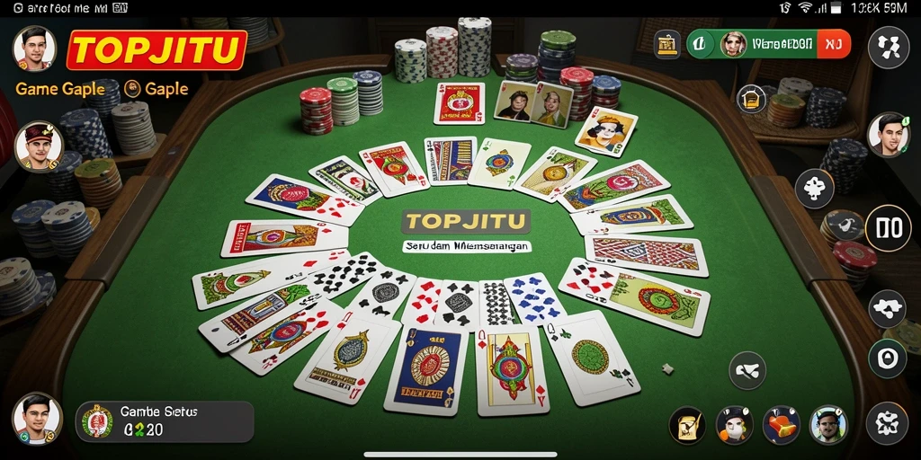 Tampilan menarik dari gameplay Gaple di TOPJITU.